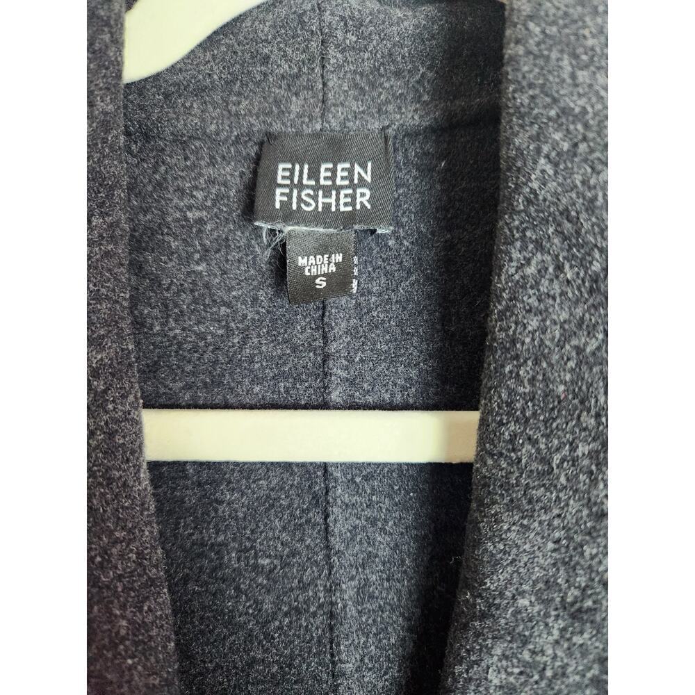 Eileen Fisher Open Front Long Coat Oversized wool cashmere blend sz S old money - Picture 4 of 7